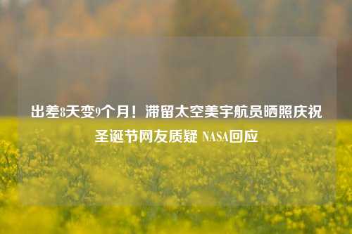 出差8天变9个月！滞留太空美宇航员晒照庆祝圣诞节网友质疑 NASA回应