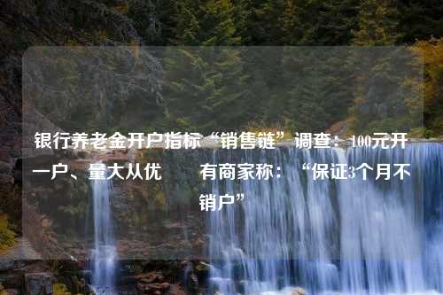 银行养老金开户指标“销售链”调查：100元开一户、量大从优⋯⋯有商家称：“保证3个月不销户”