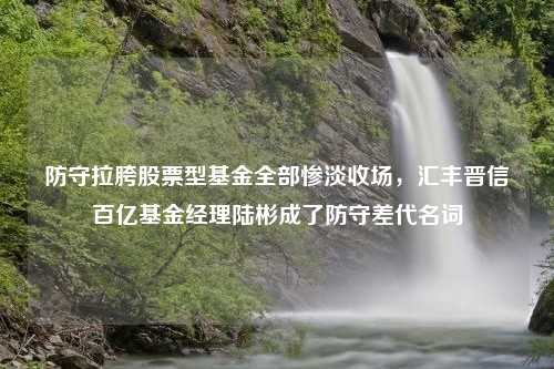 防守拉胯股票型基金全部惨淡收场，汇丰晋信百亿基金经理陆彬成了防守差代名词