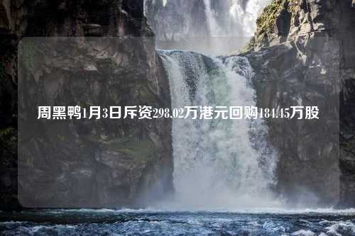 周黑鸭1月3日斥资298.02万港元回购184.45万股